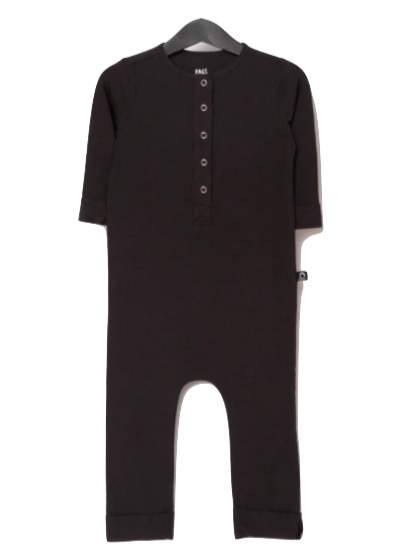 Rags - Essentials 3/4 Rolled Sleeve Henley Rag in Phantom