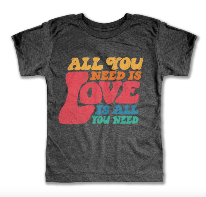 Rivet Kids - All You Need is Love Tee in Dark Grey Heather