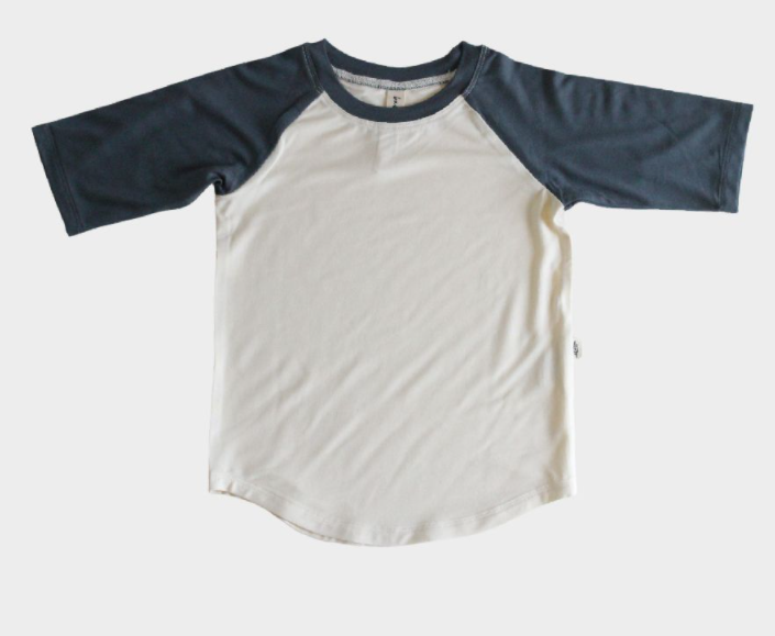 Babysprouts Baseball Tee in Dusty Blue