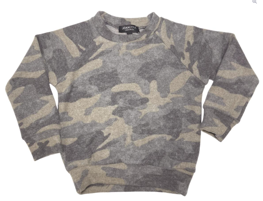 Joah Love - Alfie Brushed Pullover in Camo