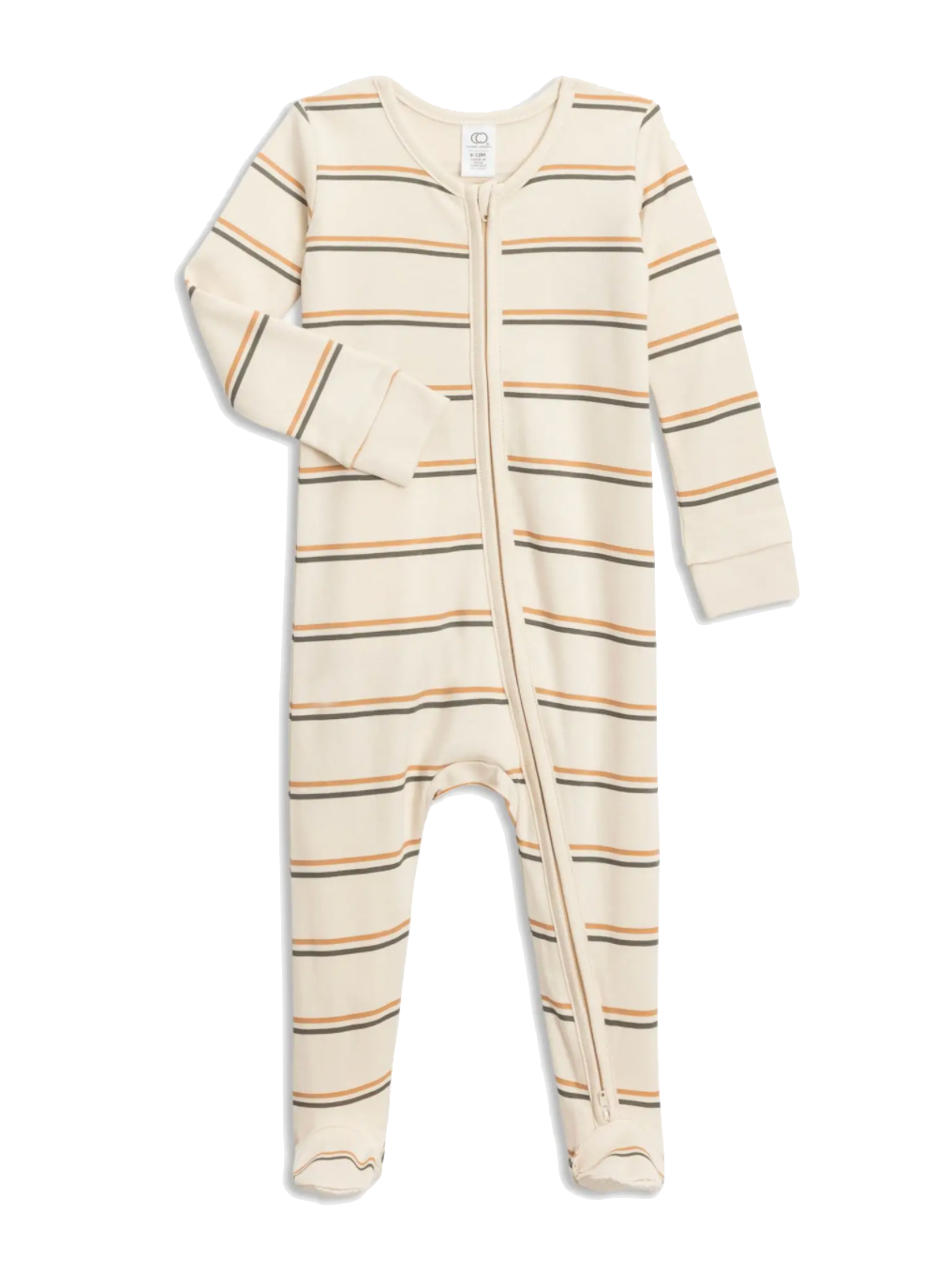 Colored Organics - Peyton Zip Sleeper in Pewter/Tan Stripes