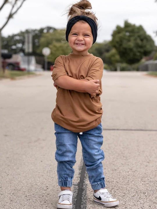 Little Bipsy - Chino Joggers in Blue Denim (4/5)