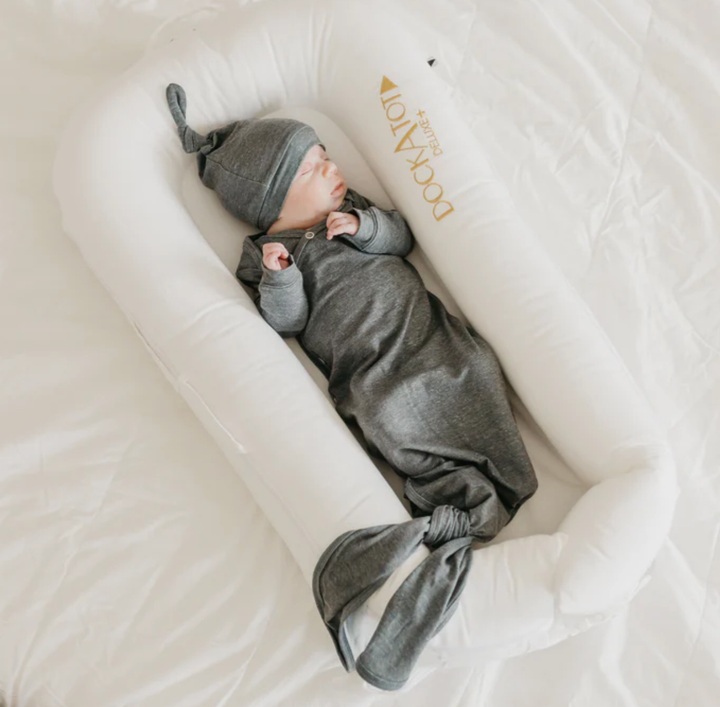Copper Pearl - Newborn Knotted Gown in Slate