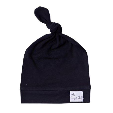 black baby top knot hat
