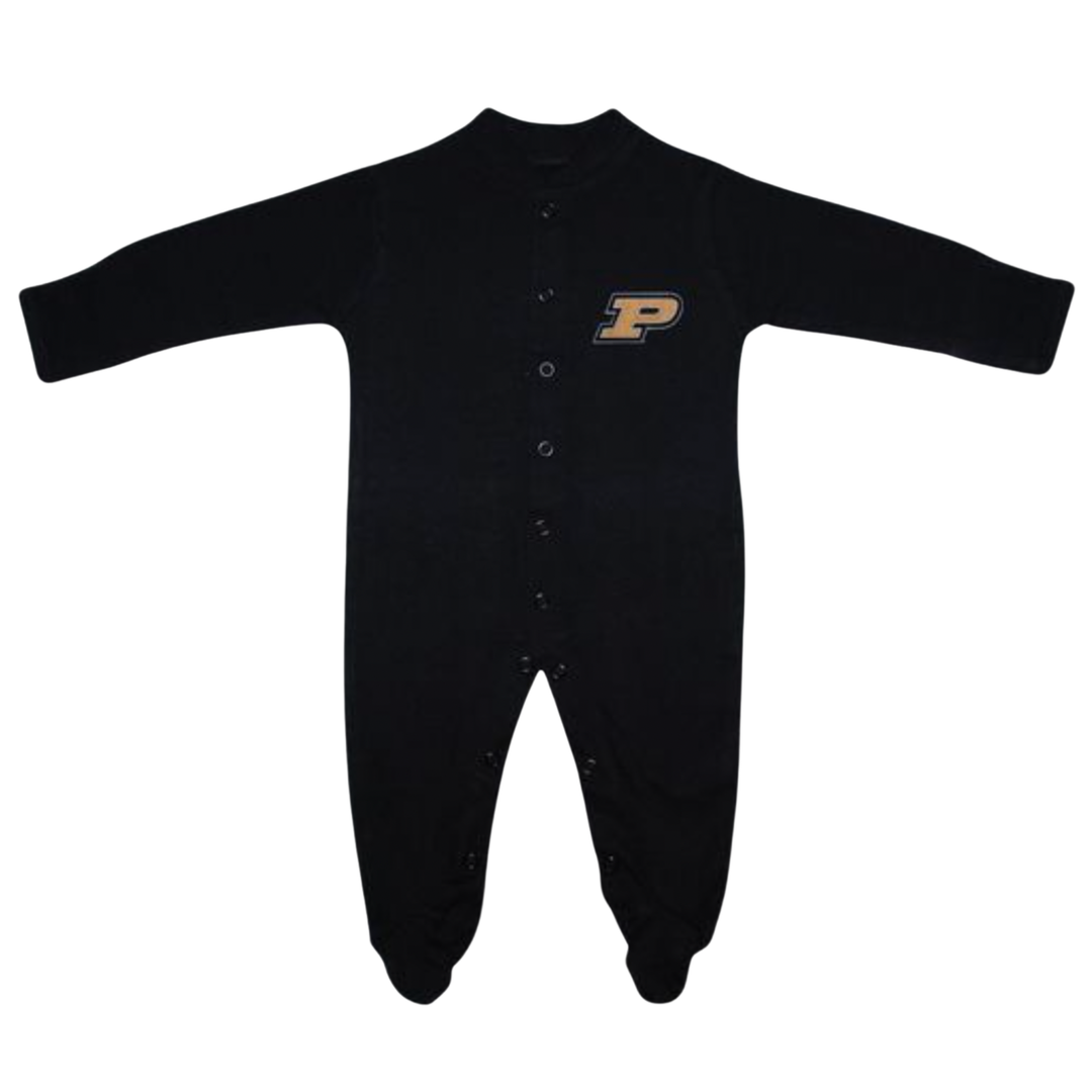 Purdue University Baby Footed Romper in Black (6-9mo)