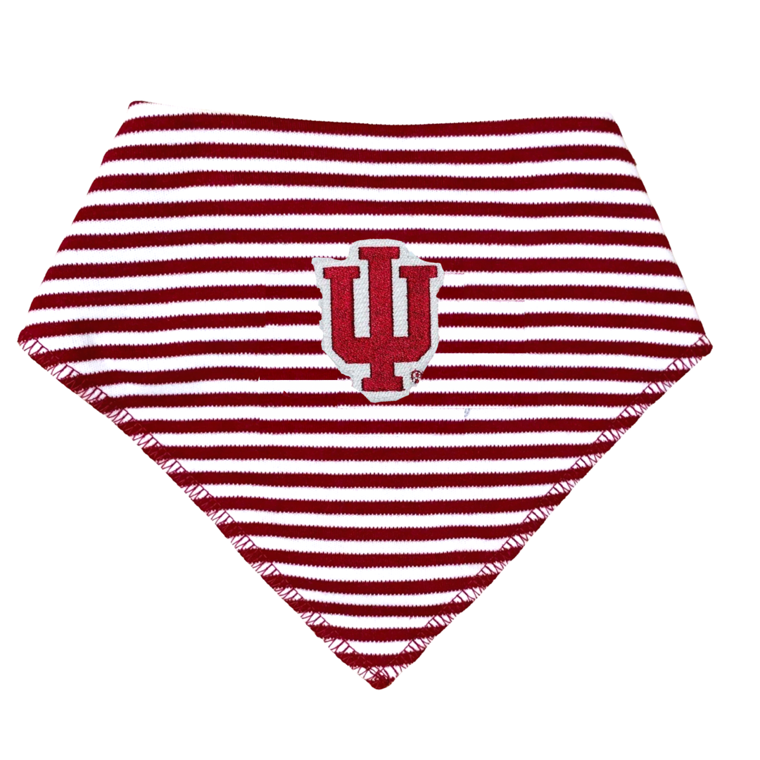 Indiana University Striped Baby Bandana Bib in Crimson