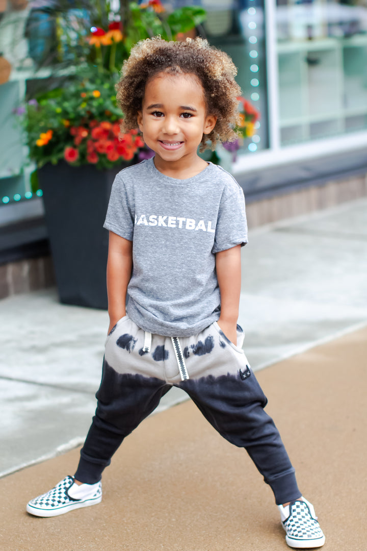 SILAS - Vintage Basketball Tee in Heather Grey