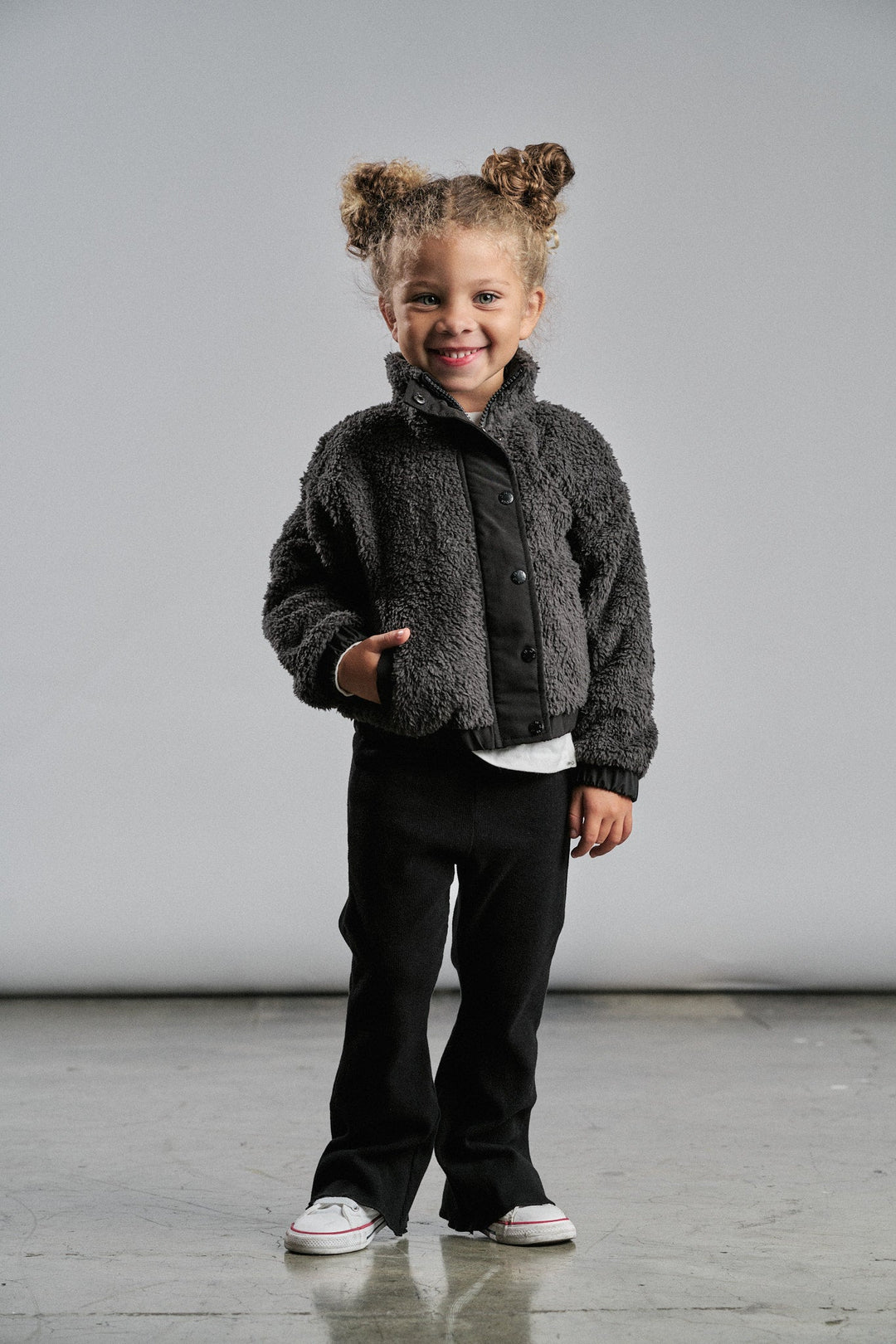 Little Bipsy - Sherpa Jacket in Smoke (7)