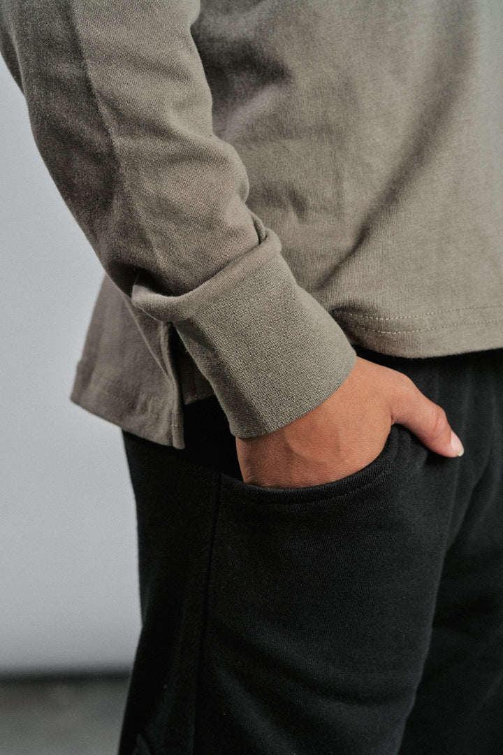 Little Bipsy - Long-Sleeve Elevated Tee in Army Green