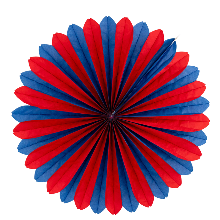 Tissue Party Fans in Red/White/Blue - Set of 3