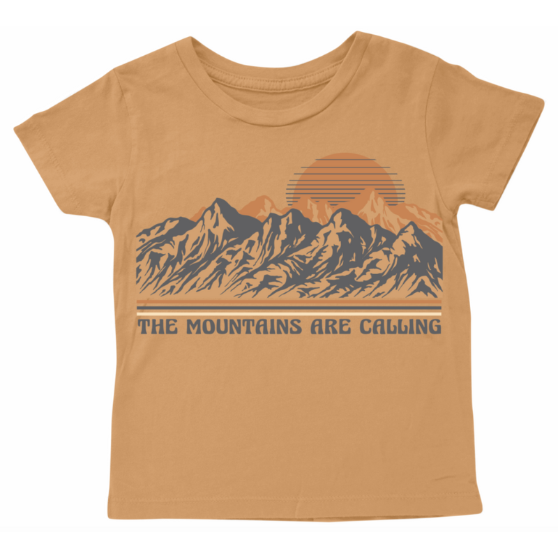 Tiny Whales The Mountains are Calling kids tshirt