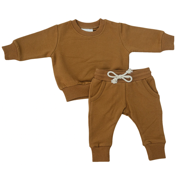 Mebie baby french terry set in honey
