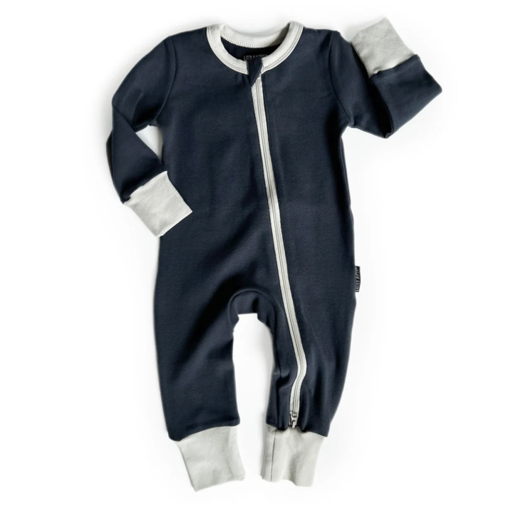 Little Bipsy navy 2-way zip romper