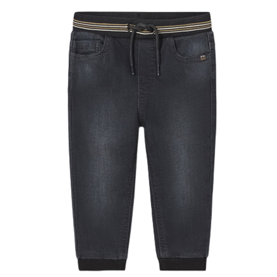 Mayoral Baby Boys Soft Denim Joggers in Black