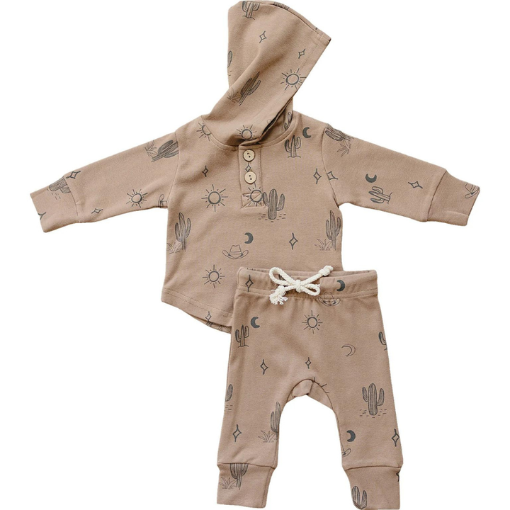 Mebie Baby - Western Hooded Two-Piece Set in Tan (18mo)