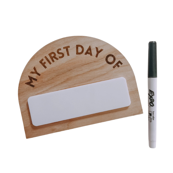 First day last day of school reversible wood sign