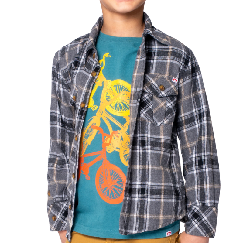 Appaman - Boys Flannel Shirt in Greige Plaid (5)