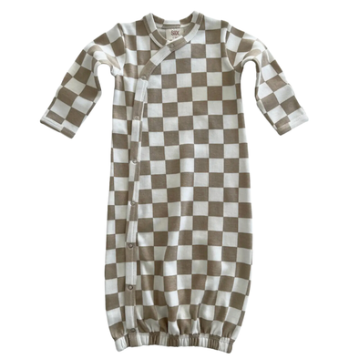 SIIX - Organic Gown in Tiramisu Checkers