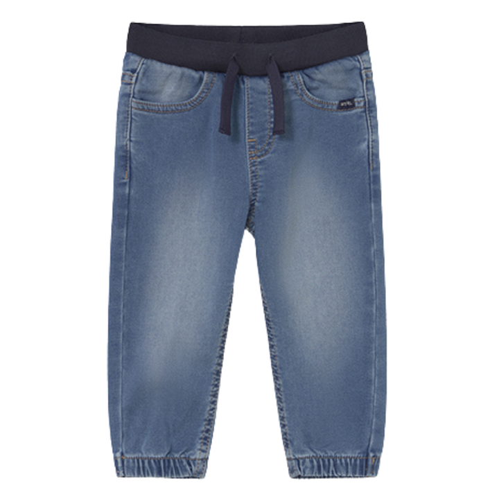 Mayoral - Baby Boys Soft Denim Joggers in Medium Blue