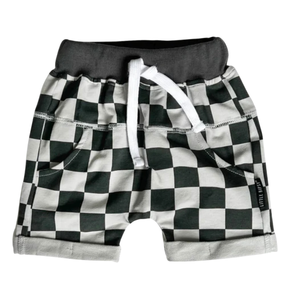 Little Bipsy pewter checkered shorts