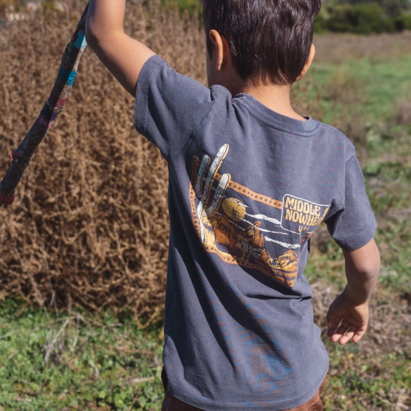 Tiny Whales - Middle of Nowhere (front/back graphic) Tee in Mineral Black (3T)