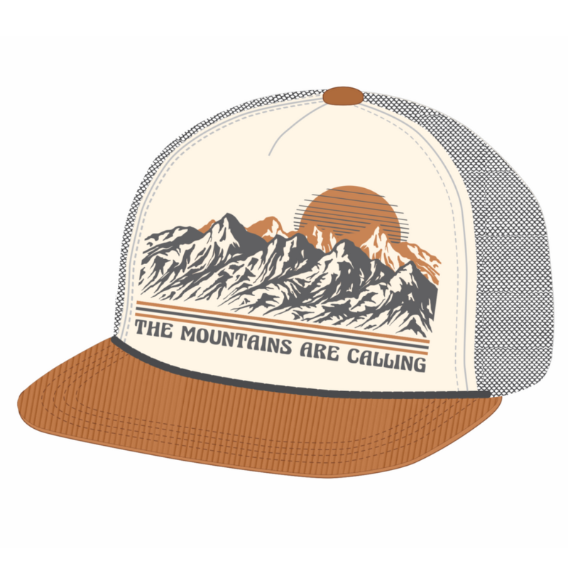 The Mountains are Calling kids trucker hat