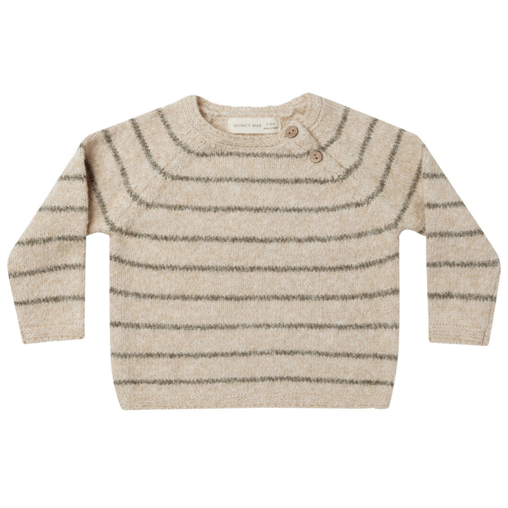 Quincy Mae basil stripe sweater