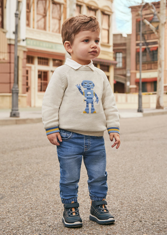 Mayoral - Baby Boys Soft Denim Joggers in Blue