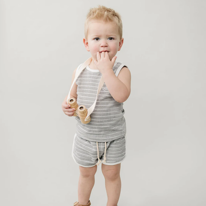 Mebie Baby - Terry Cloth Short Set in Sailboat Stripe (4T)