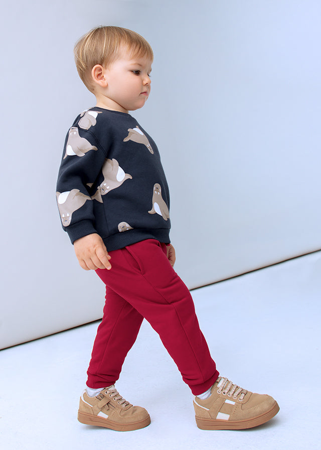Mayoral - Baby Boys Fleece Joggers in Red