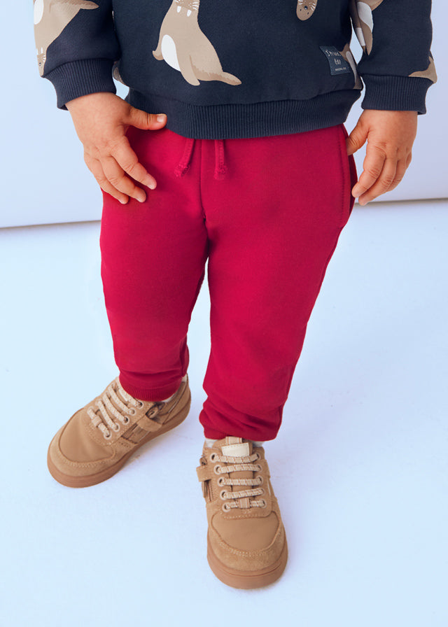 Mayoral - Baby Boys Fleece Joggers in Red