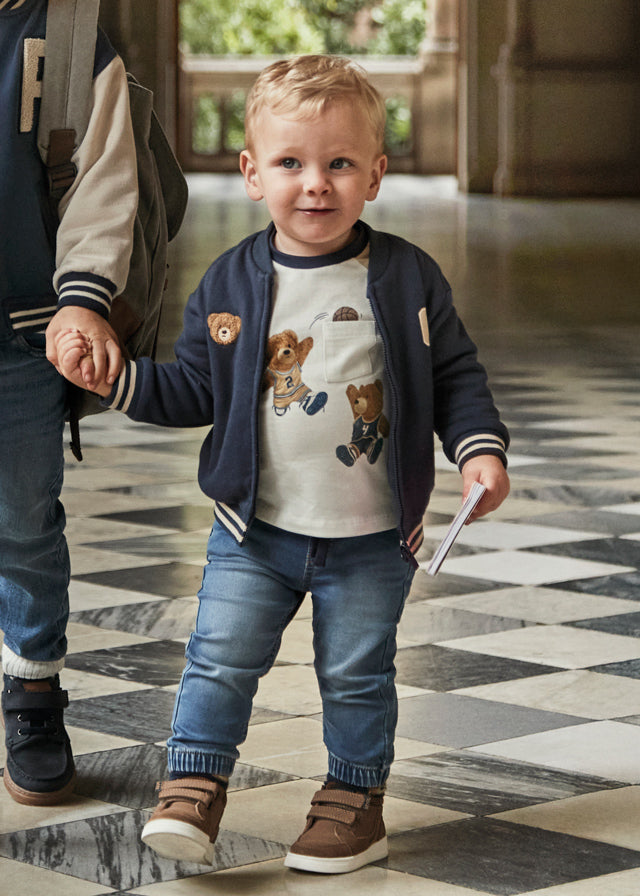 Mayoral - Baby Boys Soft Denim Joggers in Medium Blue