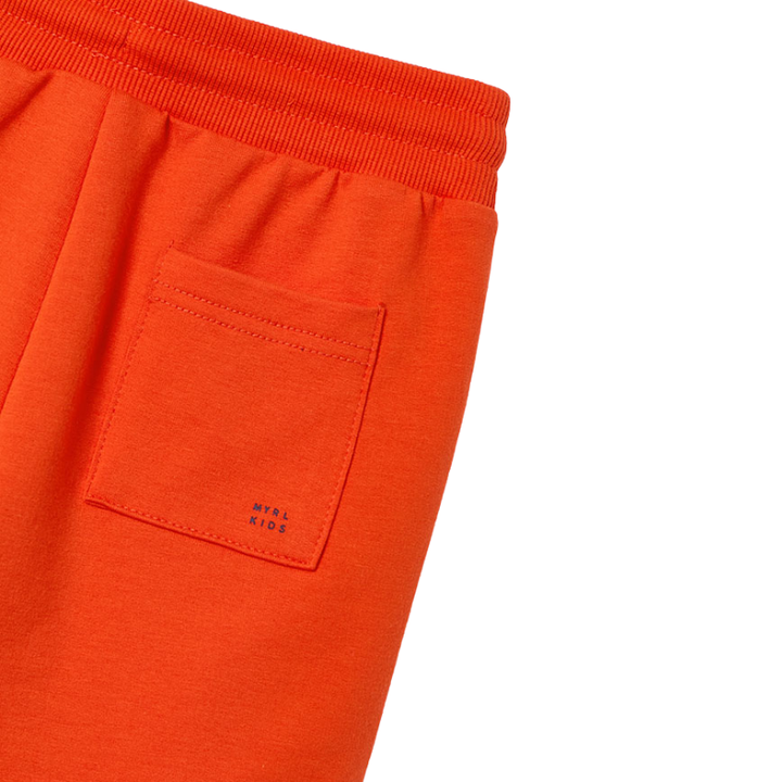 Mayoral - Boys Drawstring Fleece Shorts in Red-Orange (6 and 8)