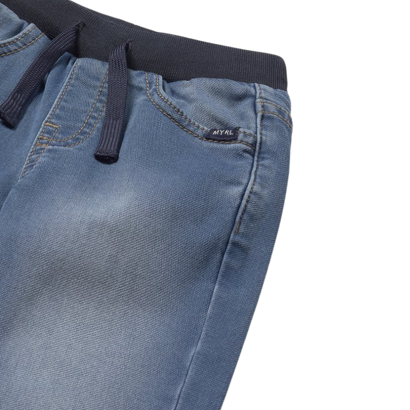Mayoral - Baby Boys Soft Denim Joggers in Medium Blue
