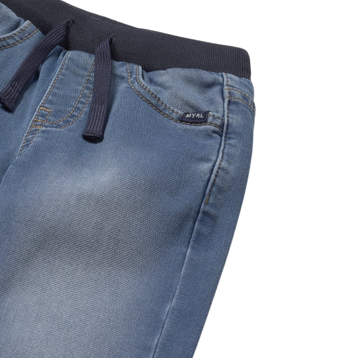 Mayoral - Baby Boys Soft Denim Joggers in Medium Blue