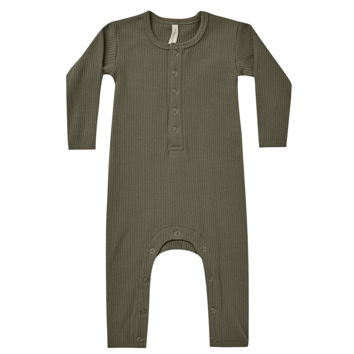 Quincy Mae - Ribbed Baby Jumpsuit in Forest (6-12mo)