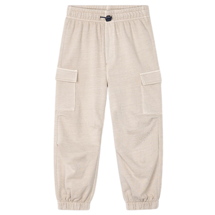 Mayoral - Boys Elastic Ankle Cargo Joggers in Tan