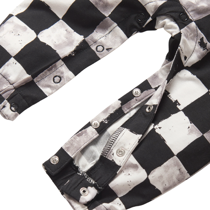 Little Bipsy - All Over Checkered Tank Romper in Black (12-18mo)
