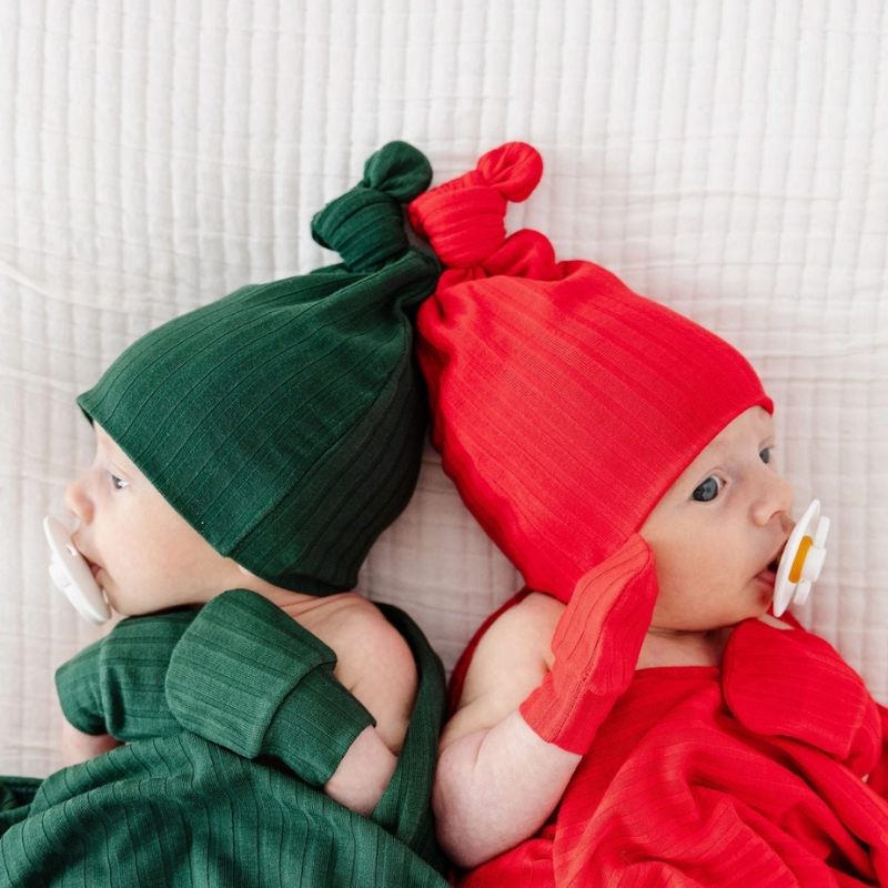 Lou Lou & Co - Infant Lane Ribbed Knotted Hat in Red