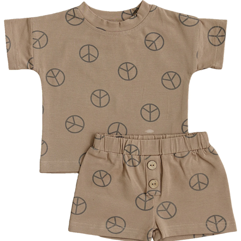 MEbie Baby peace sign two piece set