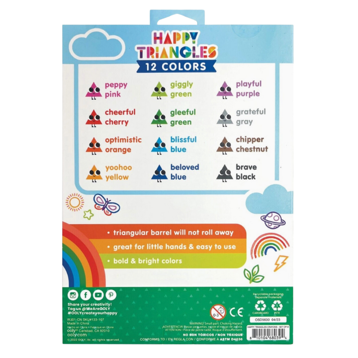 Ooly - Happy Triangles Jumbo Crayons