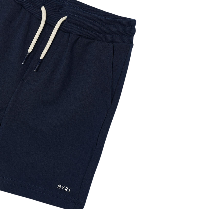 Mayoral - Boys Drawstring Fleece Shorts in Navy