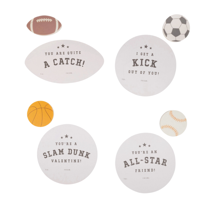 Valentine's Day Cards - Sports Balls