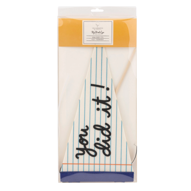 You Did It (School) Felt Pennant Banner - 14.5"
