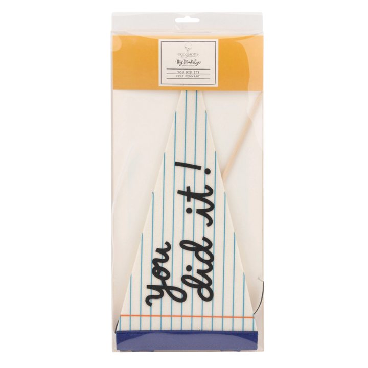 You Did It (School) Felt Pennant Banner - 14.5"