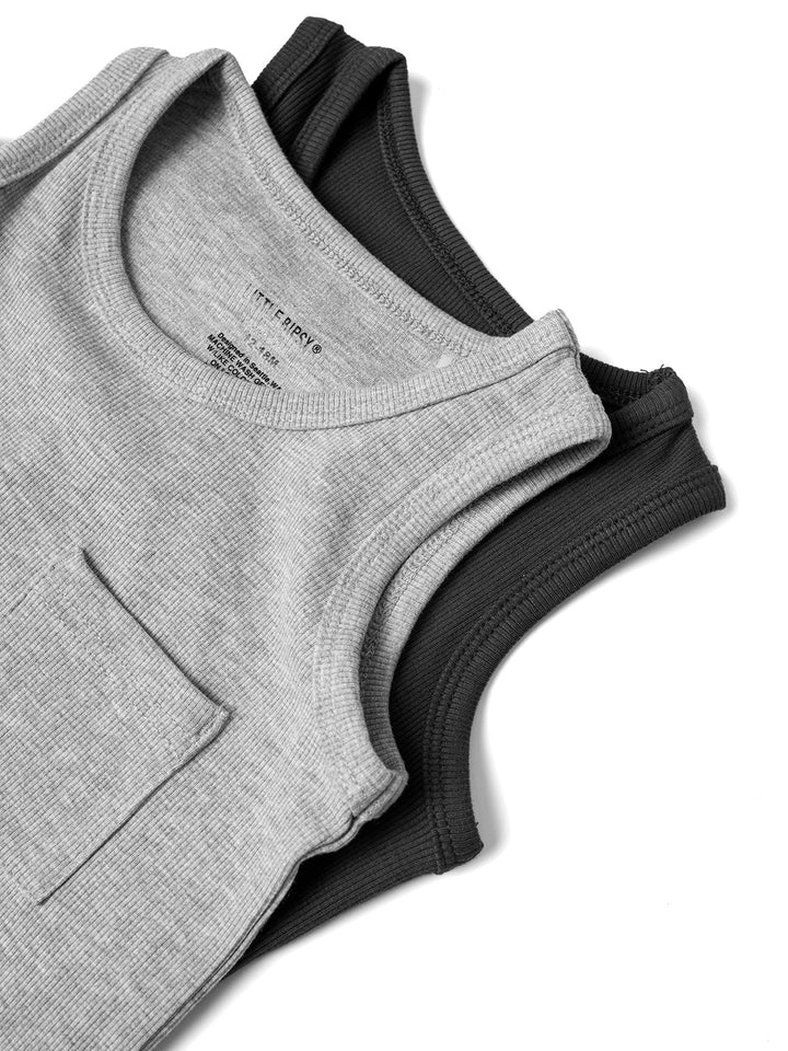 Little Bipsy Ribbed Tank in Light Heather Grey