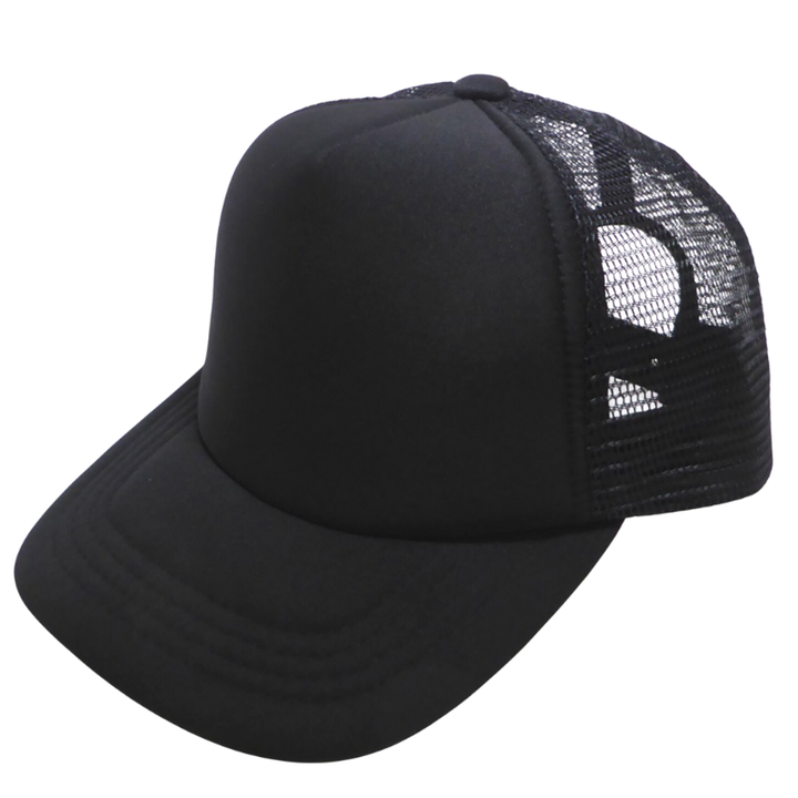 Baby and Children Foam Mesh Trucker Snapback Hat in Black