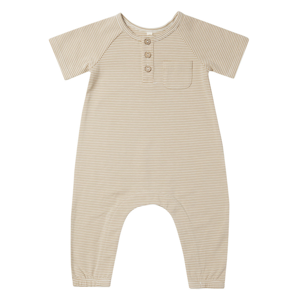 Quincy Mae latte micro stripes jumpsuit