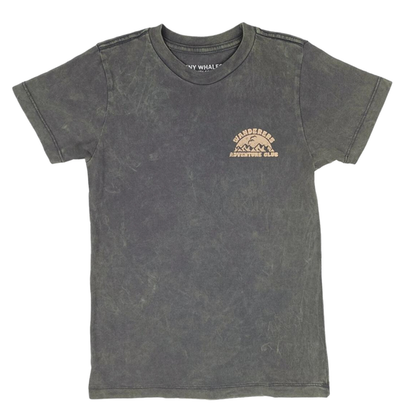 Tiny Whales - Take A Hike Front/Back Graphic Tee in Acid Black