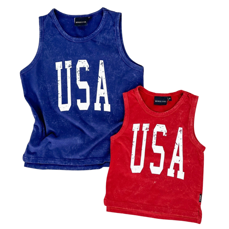 siblings 4th of July tank tops